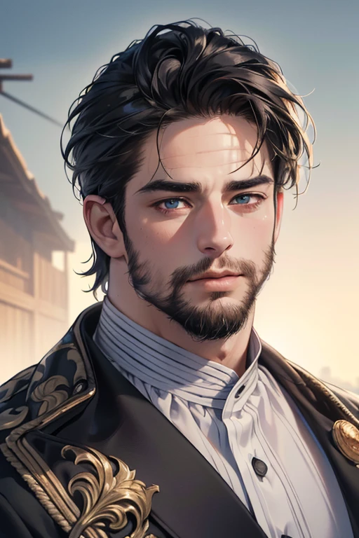 (best quality,4k,8k,highres,masterpiece:1.2),ultra-detailed,(realistic,photorealistic,photo-realistic:1.37),30 year old man,3 day beard,handsome anime,portraits,strong,masculine,dark hair,sharp jawline,mesmerizing eyes,perfectly styled hair,cool anime outfit,confident expression,vibrant colors,dynamic lighting