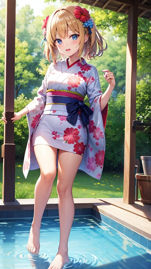 summer kimono Goldfish flower Girl clear cute Emotional