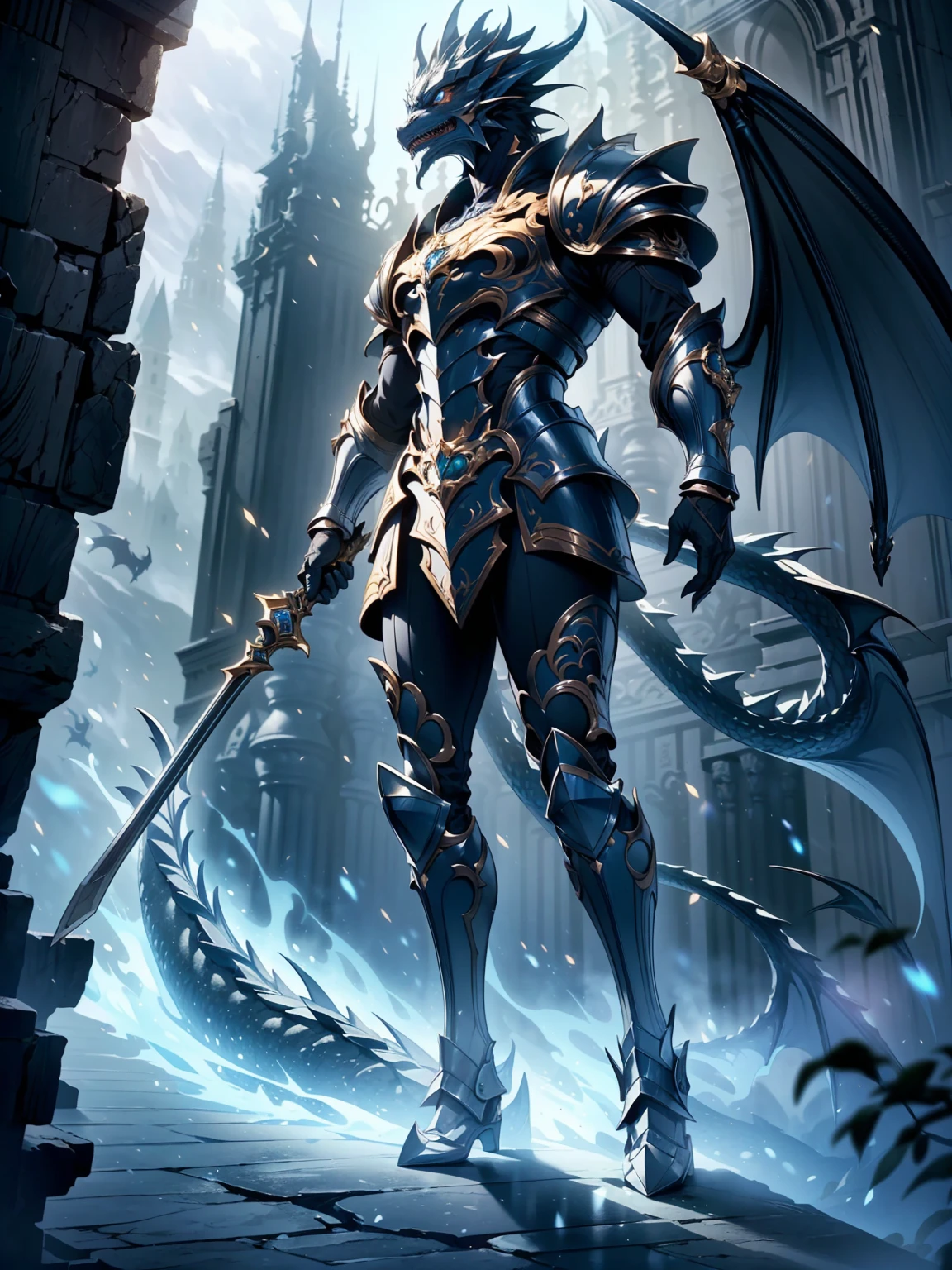 (((masterpiece, best quality, high detailed, 8k))) Design a layout showcase Gaming character, (1girl). Emerald+Gold dragon armor, stylish and unique. ((weapon:1.4)), enchanted lance. (masterpiece:1.2), (best quality), 4k, ultra-detailed. (luminous lighting, atmospheric lighting).  knight, ((mounted on a majestic dragon)), ((full body armor)), (((regal and imposing presence:1.3))), vambraces, armored legwear, (((full_body_shot:1.4))). {In a mystical mountain realm}. (((extremely powerful, fierce warrior, stunning beauty with dragon armor))).
