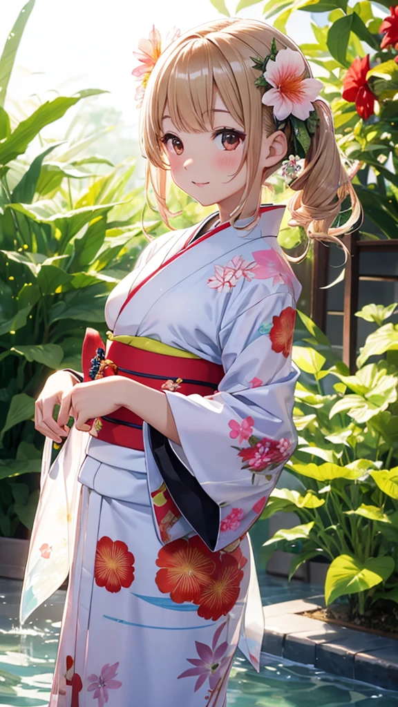 summer kimono Goldfish flower Girl clear cute Emotional