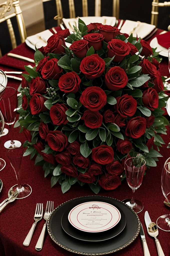 Red and black XV years decoration