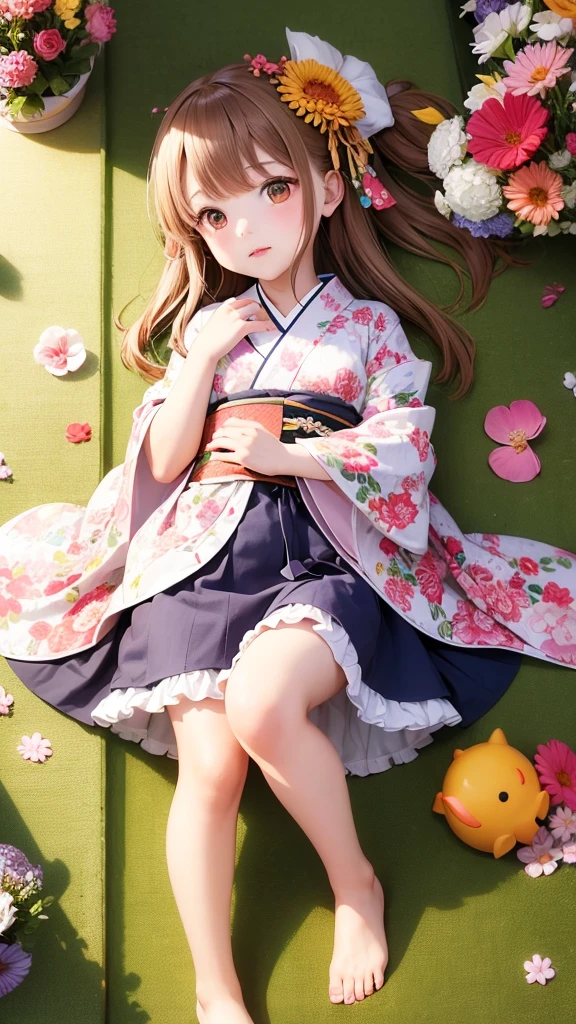 summer　kimono　Goldfish　flower　Girl　clear　cute　Emotional　Princess　Lolita