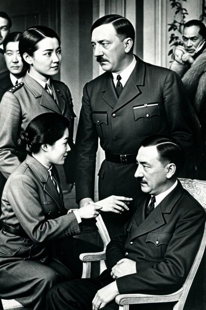 Hitler being seduced by Chinese monkeys