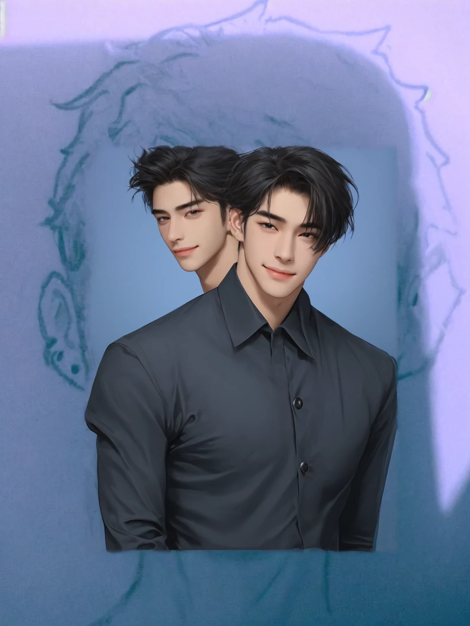 Boy, Handsome boy, depressed face, handsome, half-drooping smile