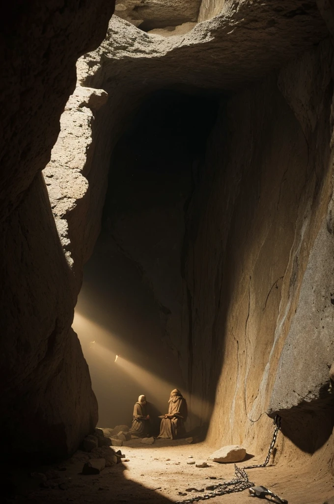 The Myth of the Cave, narrated by Plato, depicts prisoners chained in a cave, seeing only shadows projected on the wall, Believing that these shadows are reality. When a prisoner breaks free and discovers the outside world, try to free others, but they resist the truth.