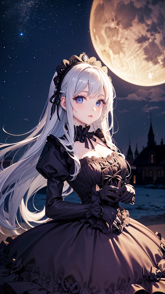 Princess　Gothic　Lolita　dress　night　moon