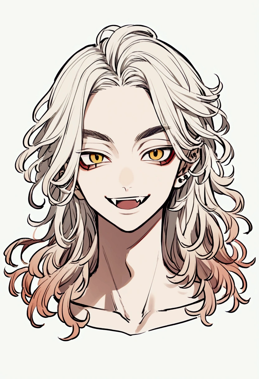 1 chico how to make, tokyo revengers, long slightly wavy hair color, (smile with fangs) look calm