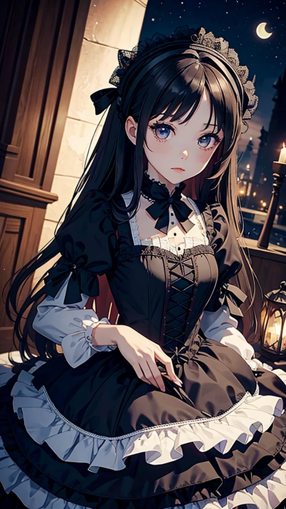 Princess　Gothic　Lolita　dress　night　moon