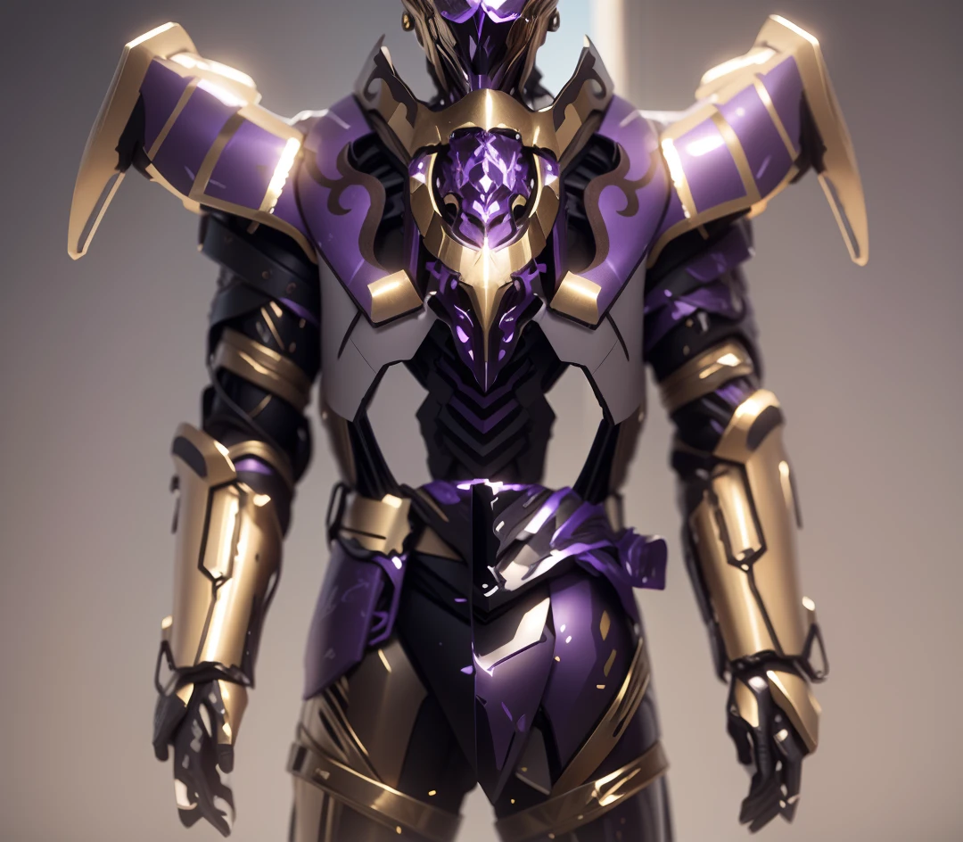 With some transparency effects,The color changes to purple and gold,Some purple and gold(Ensure its layering and armor texture,Purple is the main color,Add some gold for decoration,Add some transparent texture)