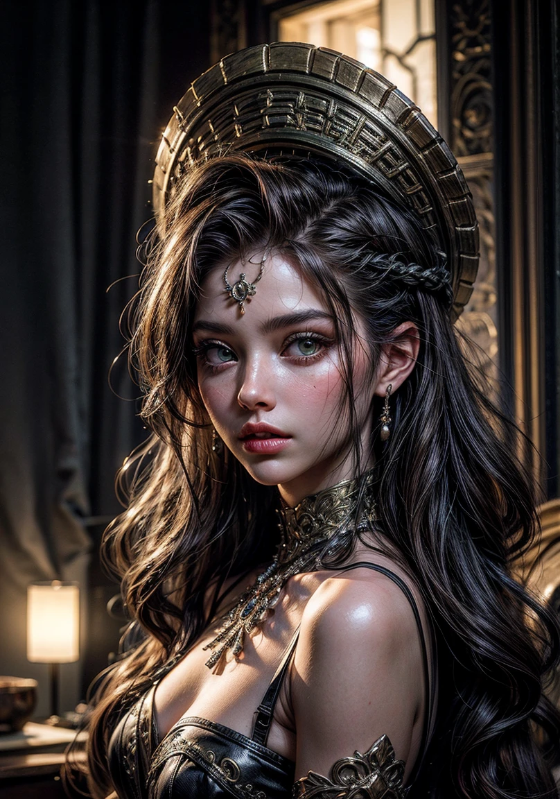(1 girl), (cara delevingne), (young muscular girl:1.25), seductive face, (wide shoulders & upper body:1.45), (narrow hips, long thin legs:1.25), long red hair, detailed muscular physique, (latex panties), sissy, (full body view:1.25),kkw-ph1, rfneg, DarkFantasy