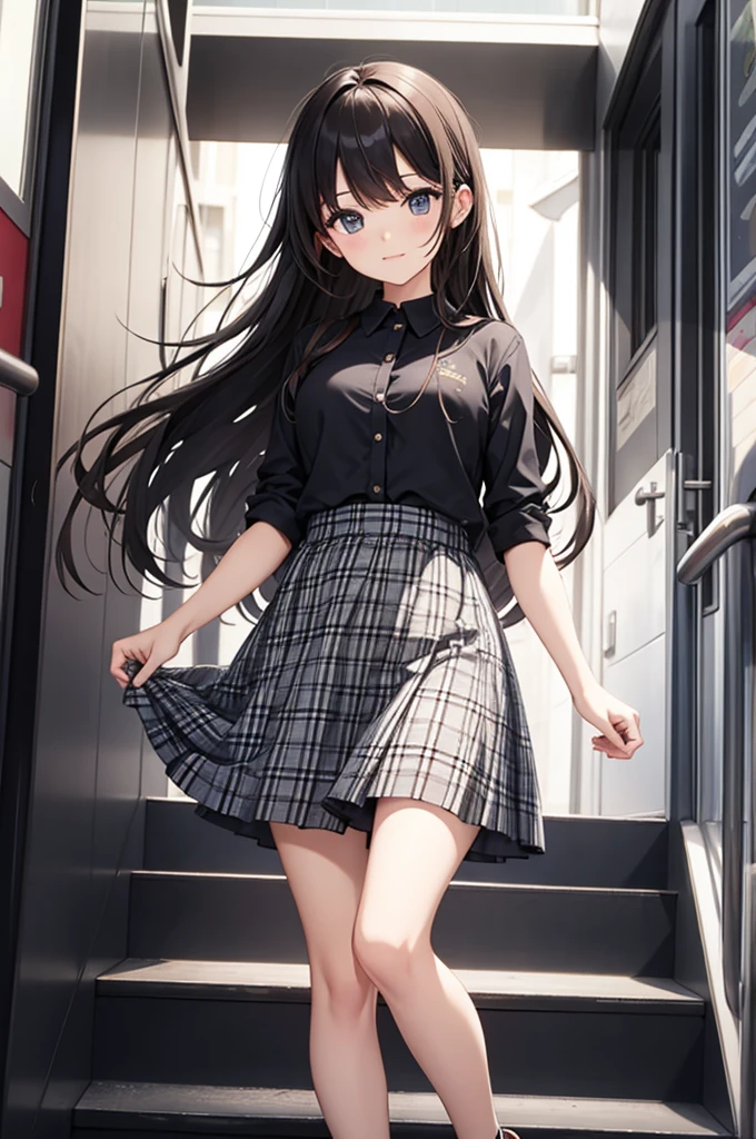 checkered skirt