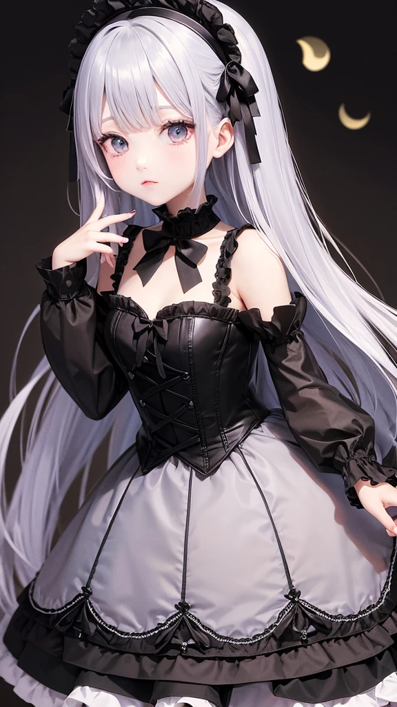 1girl, (masterpiece:1.1), (best quality:1.1), (white blouse:1.1), (checkered skirt:1.1), , high-waist skirt, BREAK [blue:pink:0.5] theme, (gradient background:1.1), cowboy shot, BREAK silver hair, long hair, , green eyes, intricate detailed tiara, looking to the side,,  years old, ((white lace thighs), open, and underboob fake