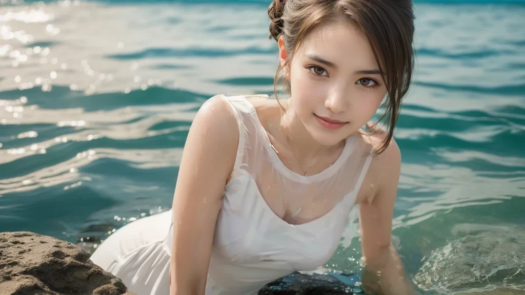 My white dress is soaked、See-through