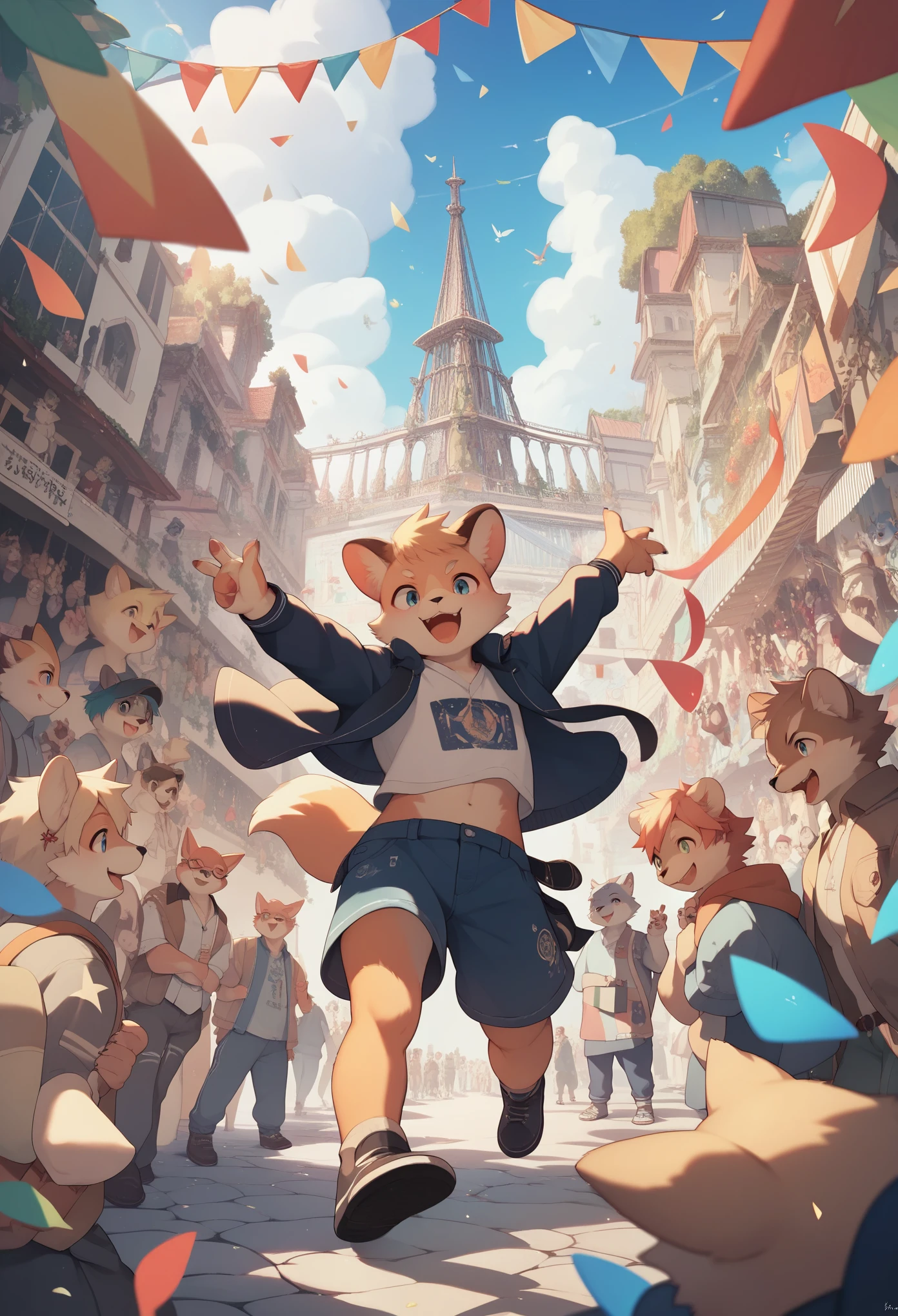 cover page, super high resolution, detailed background, World Heritage Site, 6+boys, 6+girls, Happy, joyful, absurdres(Photos of solo travelers)(kemono, furry anthro)cinematic,