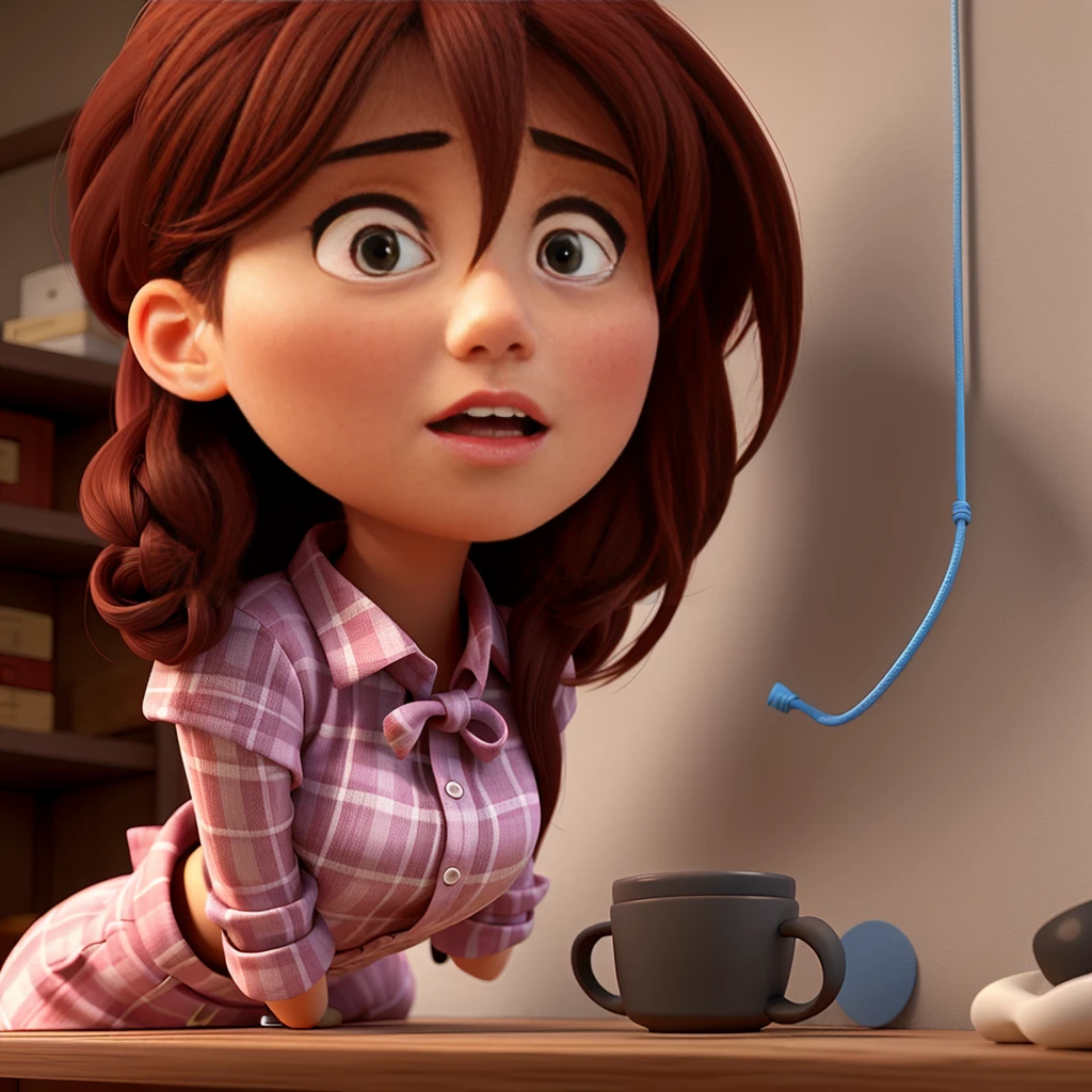 woman, shocked, tied her up