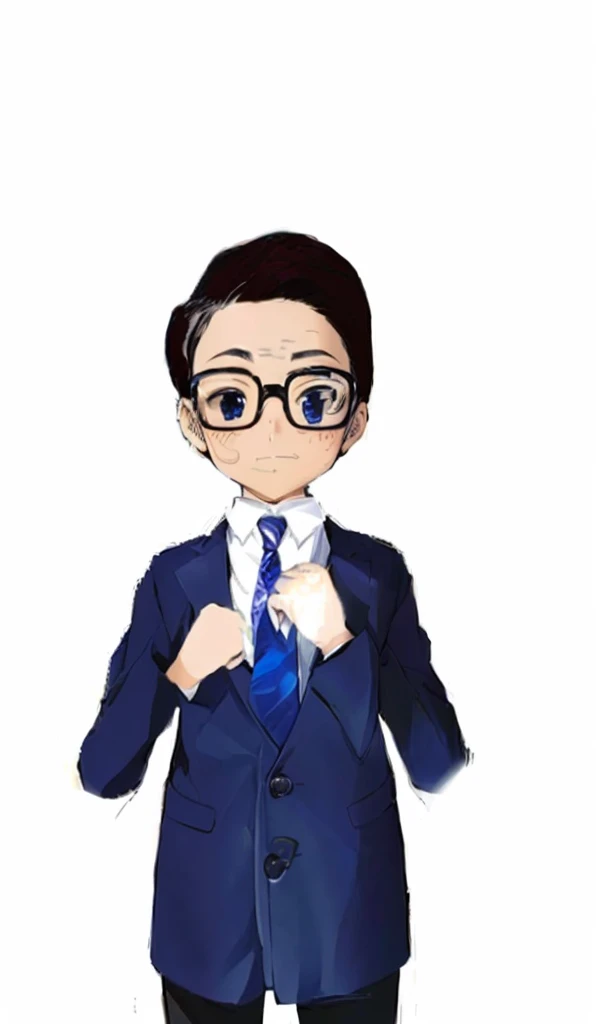 Suit and Tie、wearing glasses的动漫男孩, Wearing a suit，wearing glasses, 他Wearing a suit, Live2d Virtual YouTuber Model, Kentaro Miura manga art style, Wearing a suit, Kentaro Miura's artistic style, Wear a suit and tie, Miura Kentaro&#39;s style!!!!, Inspired by Sugiura Emerald