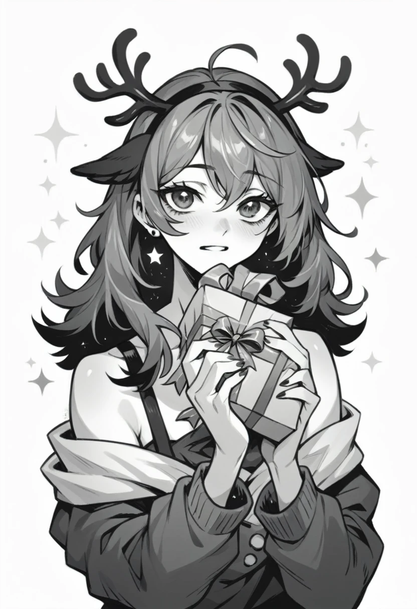 Make me a simple design about Christmas with black and white colors.
