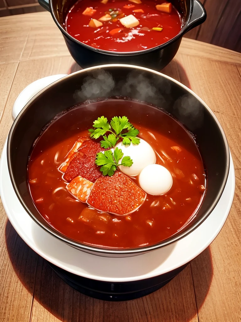 Red soup、ramen、Chili pepper、Boil in a pot、No tools needed