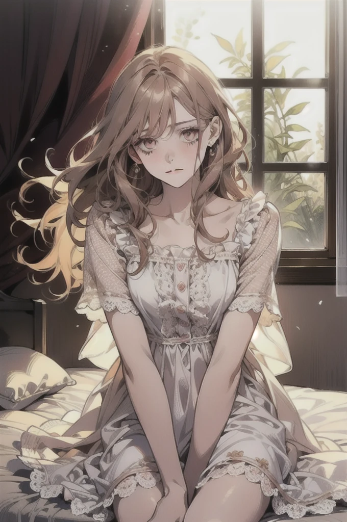 anime, 2d, anime style, (highly detailed:1.2), (highres:1.2), 1girl, aisaka taiga, flat chest, camisole,panties, angry, blush, embarrassed, tsundere, bedroom,