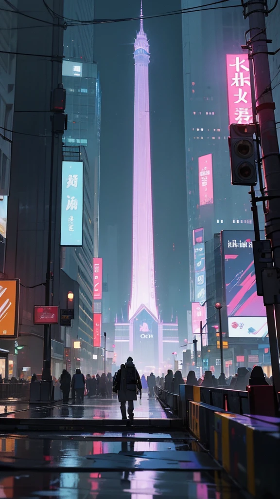 Cyberpunk cities in the anime style are often characterized by a specific atmosphere and elements. During the night it will look like this::

1. **open road**: In cyberpunk city night time The roads are usually quite quiet and open. There might just be a few passersby or aerial vehicles. (floating vehicles) Some cars 2. **Tall buildings and houses**: The buildings in the city are tall and full of detail. The architecture of buildings is often modern and complex. A combination of cutting-edge technology and the old 3. **neon lights**: The city will be decorated with bright colorful neon lights. Installed in buildings, shops and billboards, creating a colorful and lively atmosphere. 4. **holographic image**: เทคโนโลยีโฮโลแกรมเป็นสิ่งที่ขาดไม่ได้ในเมืองไซเบอร์พังค์ holographic imageขนาดใหญ่ถูกใช้สำหรับโฆษณาและการตกแต่งเมือง อาจจะเห็นภาพคน สัตว์ หรือสิ่งของต่างๆ ที่ดูเหมือนจริงมาก

ทั้งหมดนี้ทำให้เมืองไซเบอร์พังค์ในสไตล์อนิเมะ จีบริ มีบรรยากาศที่ทั้งล้ำสมัยและน่าตื่นตาตื่นใจ เต็มไปด้วยสีสันและความคิดสร้างสรรค์ในรูปแบบของโลกอนาคต