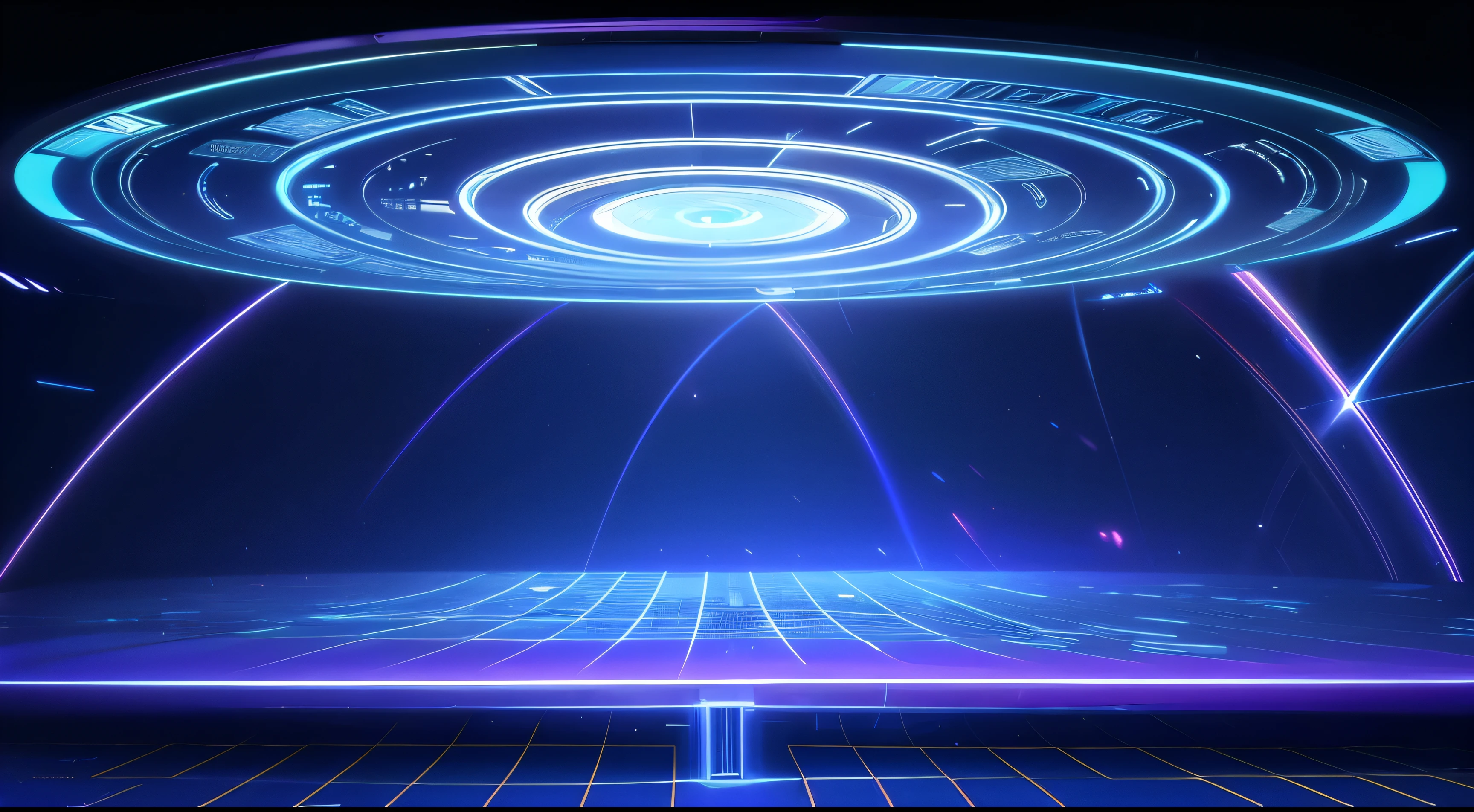 technology blue purple future technology digital future lighting scene business background,There is a virtual interface above, , Holographic interface, large cyberarrays data holograms, data holograms, technology, large arrays data holograms, technology与AI in harmony, Computers and holograms, holographic display lenses,, Holographic projection system cancelled