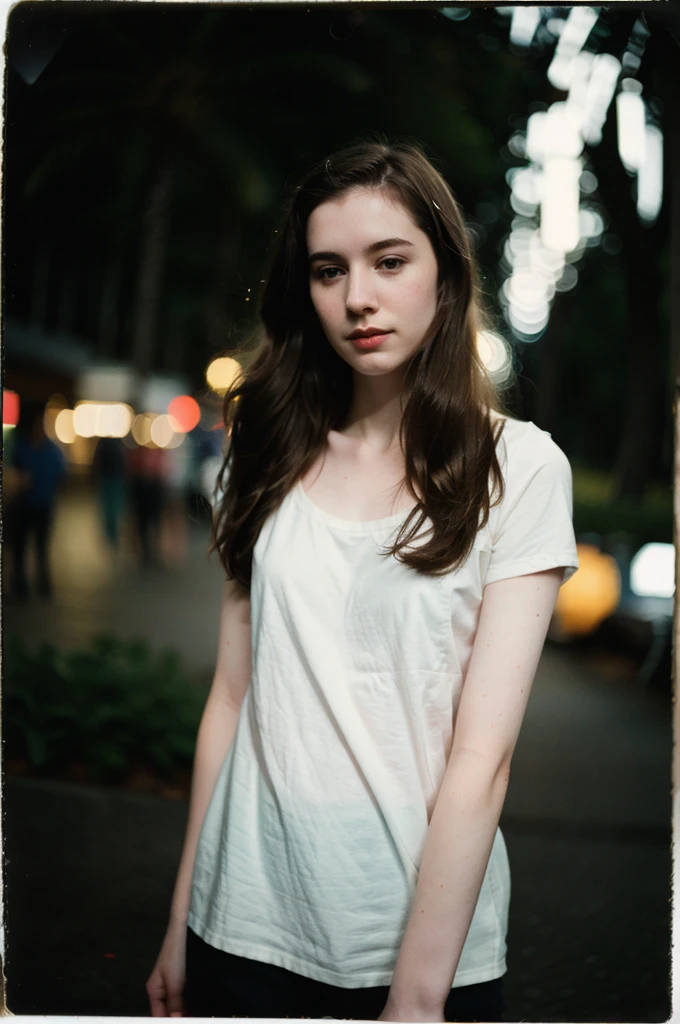 polaroid photo, night photo, photo of 24 y.o beautiful woman, pale skin, bokeh, motion blur