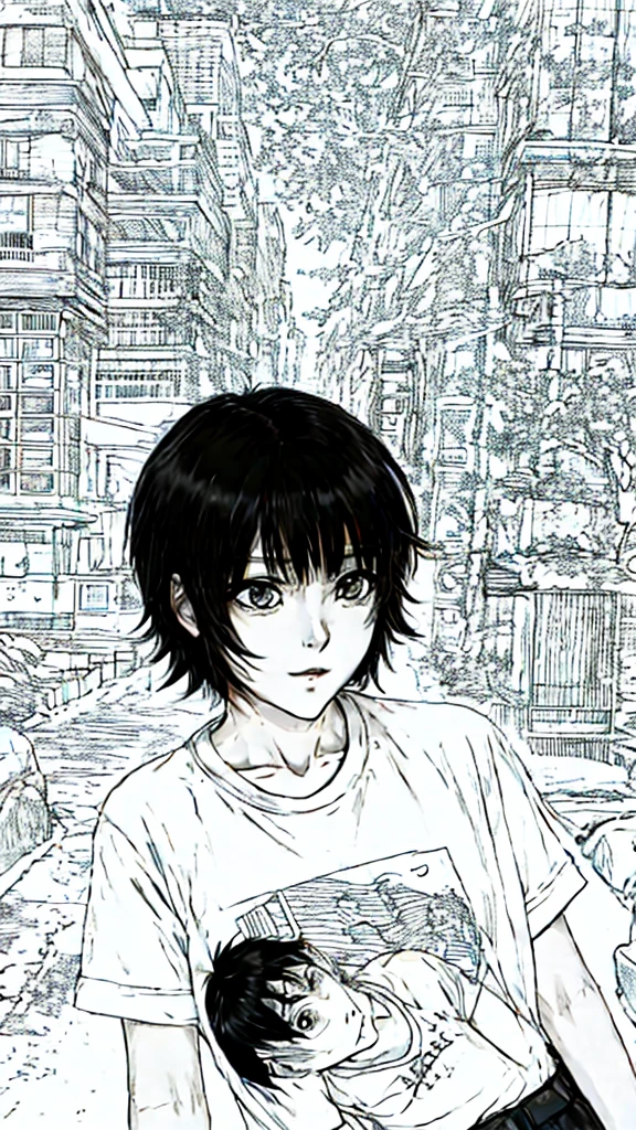 anime girl short black hair bullshit shirt