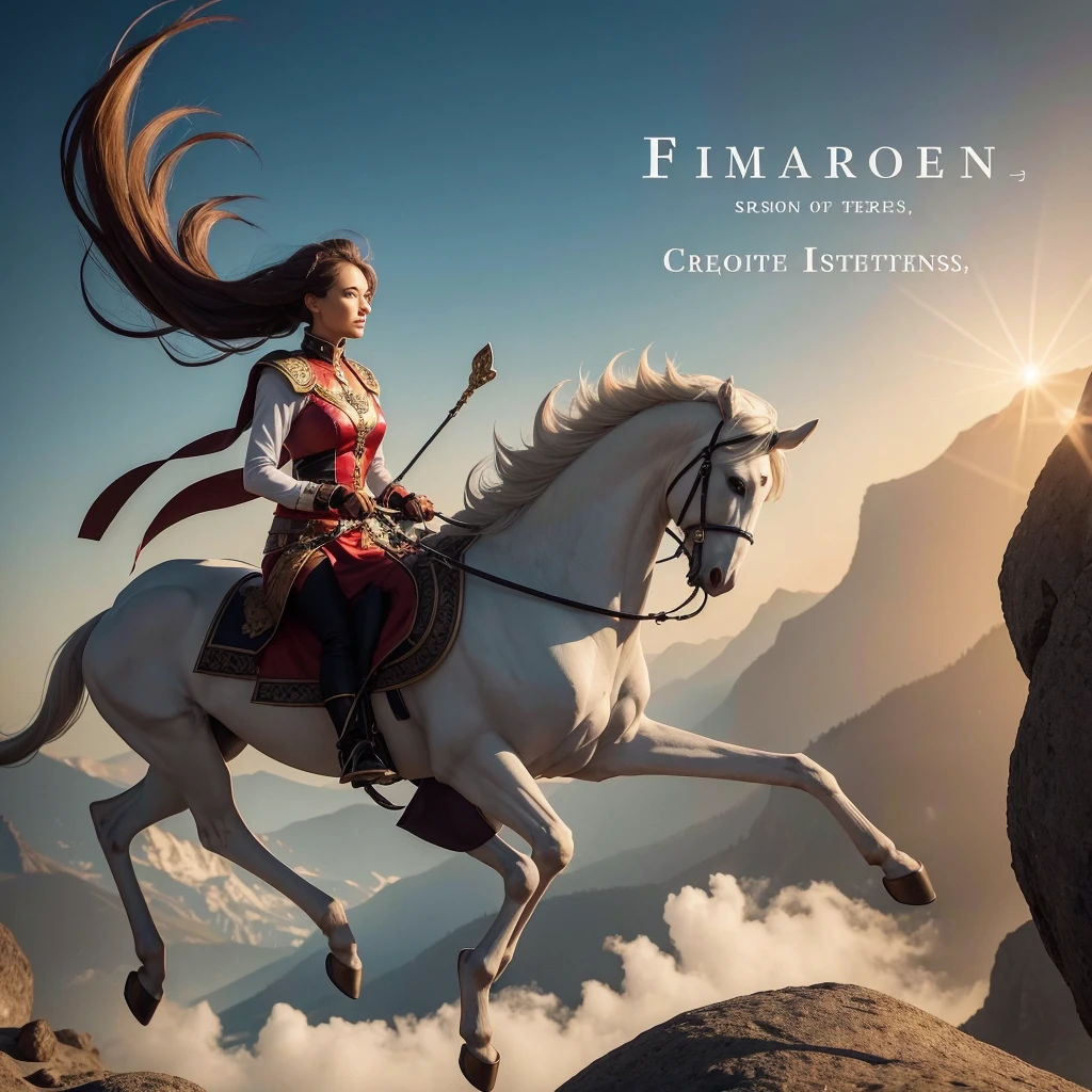 Create an image that symbolizes the words Vision, courage and persistence.