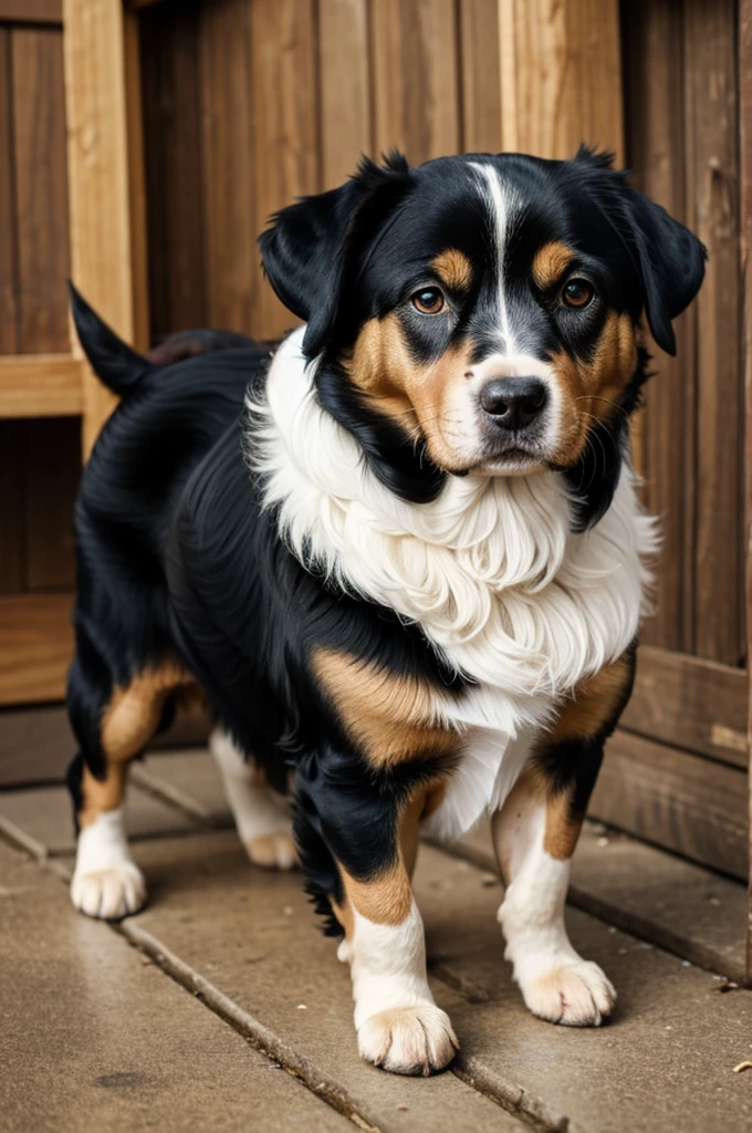 A French Puddel breed dog with a 4 year old