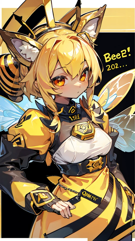 bee女孩，bee girl，mature body，拟人bee，拟人bee，Compound eyes，crown，cute，bee触角，bee，bee皮肤，Close-up above the waist，Dress，拟人化bee女孩，bee触角，bee触角，furry，Furry，cute，背景bee，Compound eyes，Glowing eyes，Compound eyes