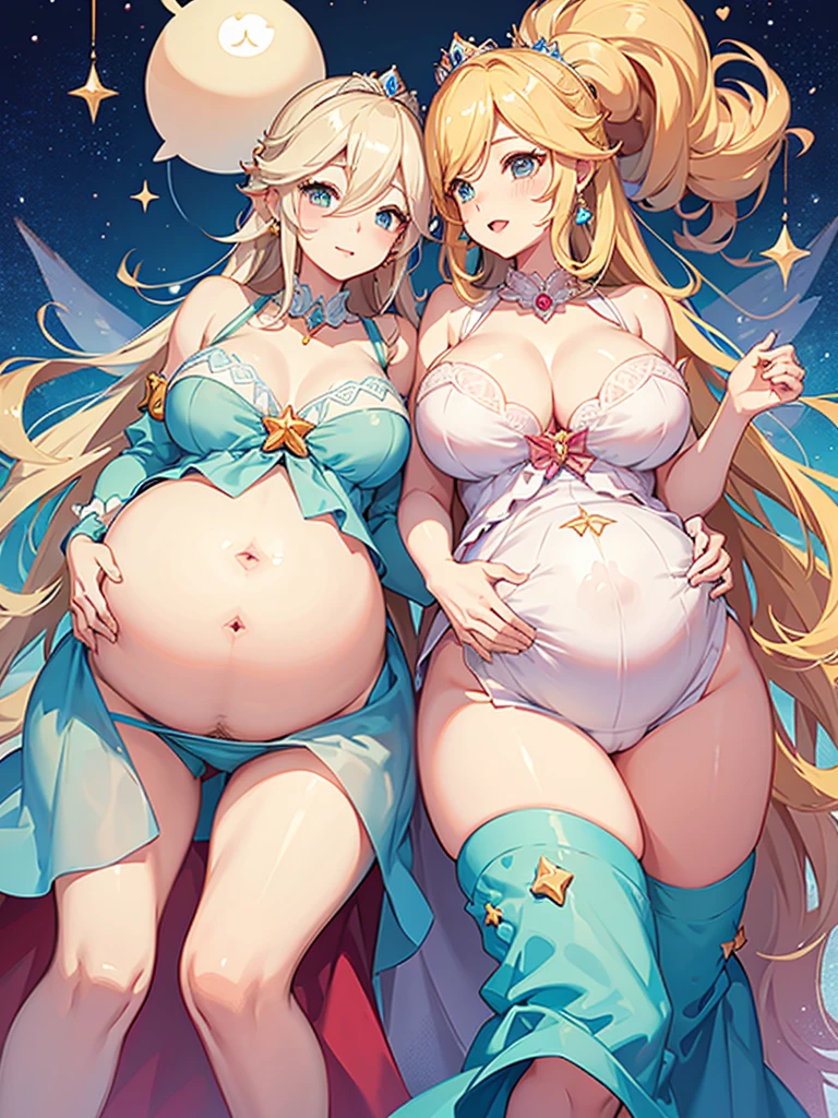 Pregnant Princess Rosalina and Peach