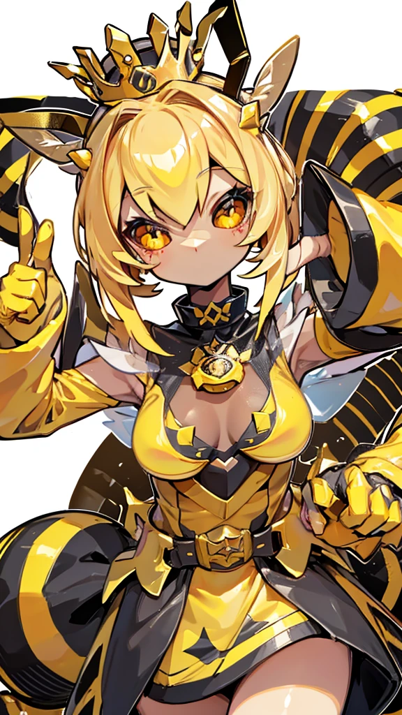 bee女孩，bee girl，mature body，拟人bee，拟人bee，Compound eyes，crown，cute，bee触角，bee，bee皮肤，Close-up above the waist，Dress，拟人化bee女孩，bee触角，bee触角，furry，Furry，cute，背景bee，Compound eyes，Glowing eyes，Compound eyes，crown，crown，Crown，bee女皇，One hand on waist，cool girl，飞舞的小bee，身边飞舞的小bee