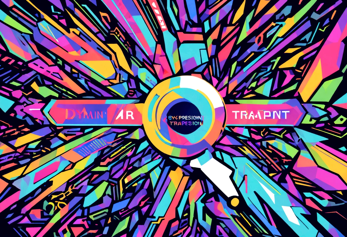 Create a symbol that represents the act of defining and shaping brand identities through domain names. This could include abstract elements related to domains, such as domain extensions (like "SKR Transport.com") merging with a speech bubble or a magnifying glass. This symbolizes clarity, precision, and brand definition through domains.