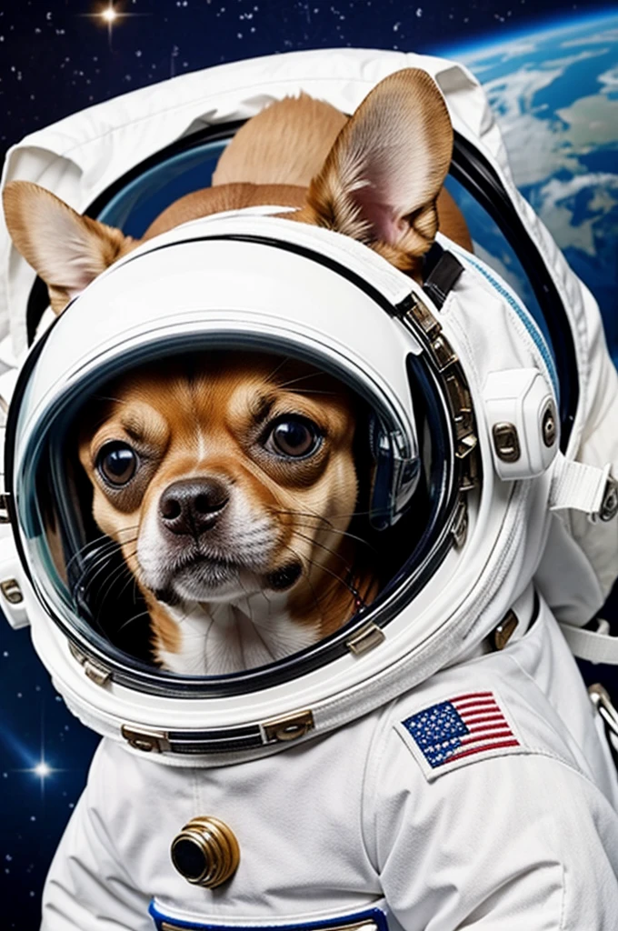Chihuahua dog dressed as an astronaut