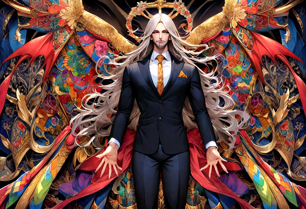Fusion between the devil Lucifer and Jesus Christ in a suit