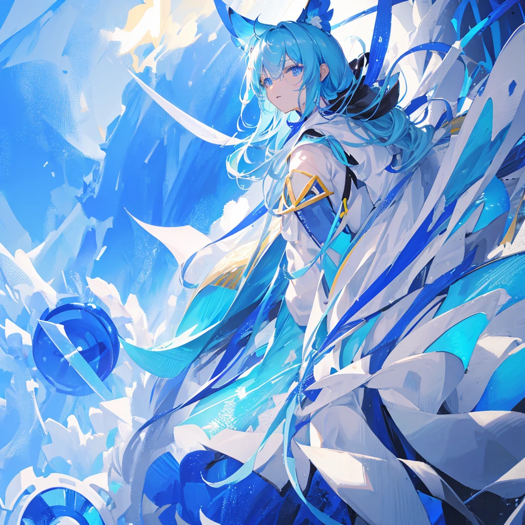 future,Blue and white,future科技,((Pure blue background))