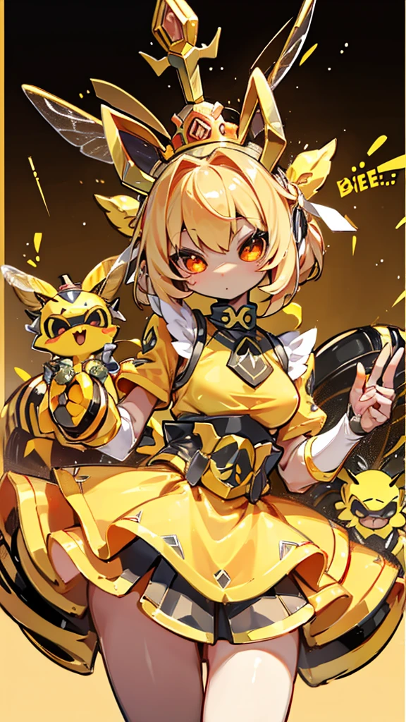 bee女孩，bee girl，mature body，拟人bee，拟人bee，Compound eyes，crown，cute，bee触角，bee，bee皮肤，Close-up above the waist，Dress，拟人化bee女孩，bee触角，bee触角，furry，Furry，cute，背景bee，Compound eyes，Glowing eyes，Compound eyes，Armor，crown，crown，Crown，bee女皇，cool girl，飞舞的小bee，身边飞舞的小bee，Sting needles