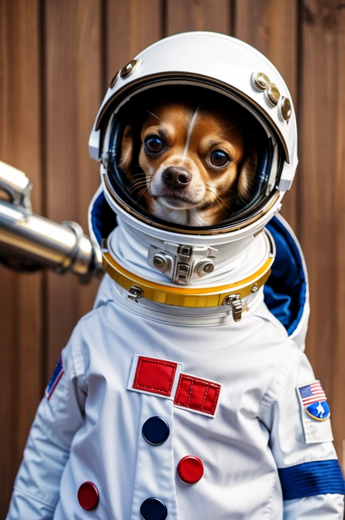 Chihuahua dog dressed as an astronaut