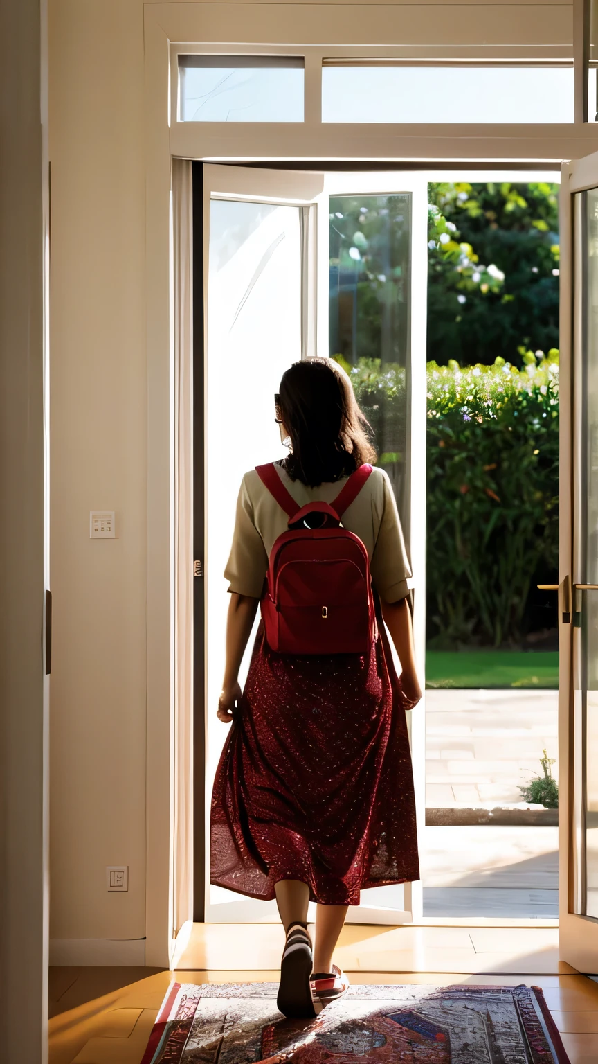 person leaving home