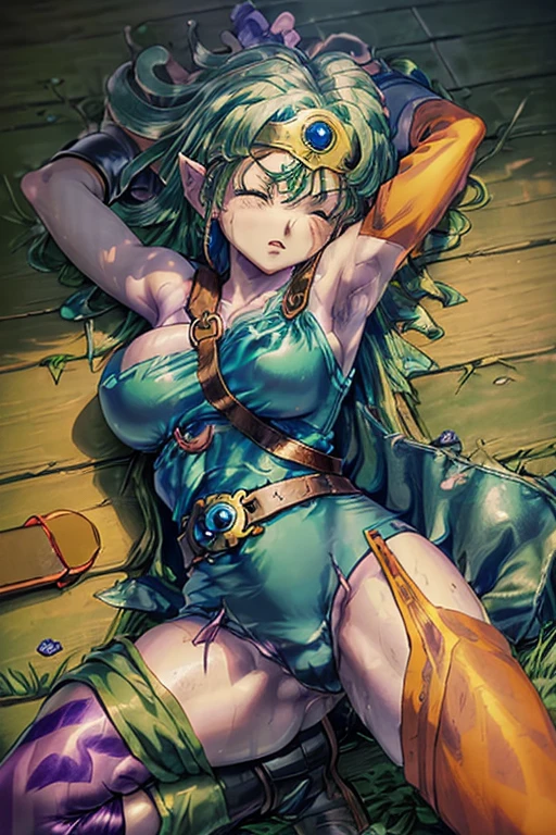 (((Dragon Quest 3 Costume)))、(((sage)))、(((Almost dead)))、(((hang)))、(((suffering)))、(((Your clothes are torn)))、((Make the most of your original images))、((It is violently destroyed))、(((cadaver)))、(((Hanging)))、(((Weaknesses)))、((Bloodstained))、((Stockings are torn))、((Best image quality、8K))、Ultra-high resolution、(((On one knee)))、(((Take a poison shower)))