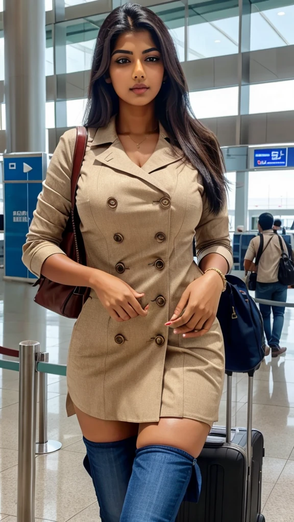 6 feet tall big breasted beautiful indian girl at airport.