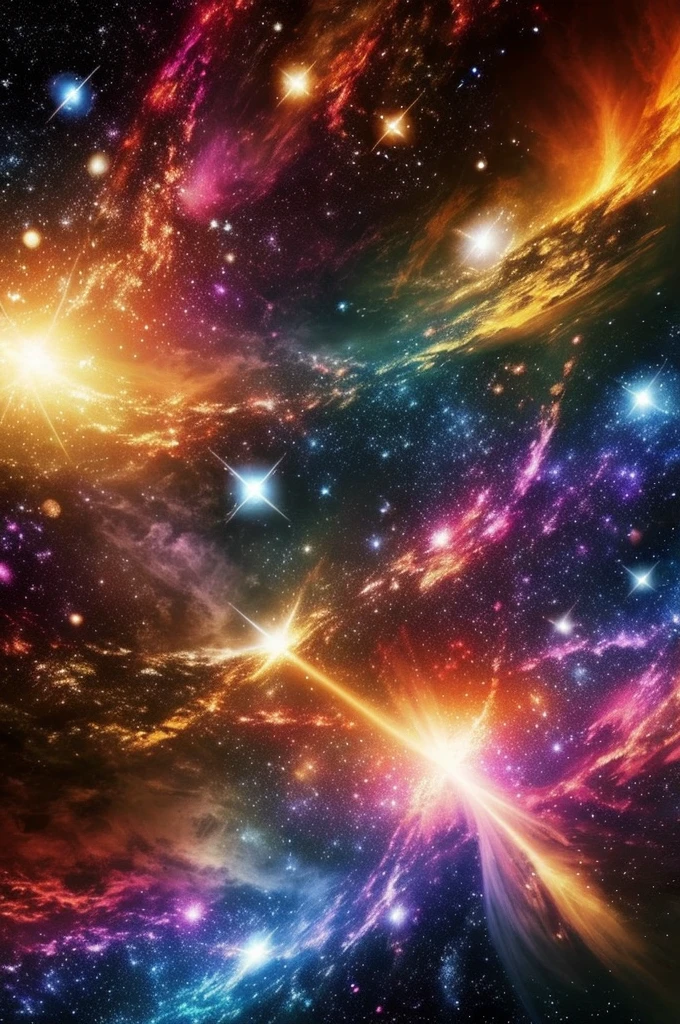 big bang in space, stars, world, central composition