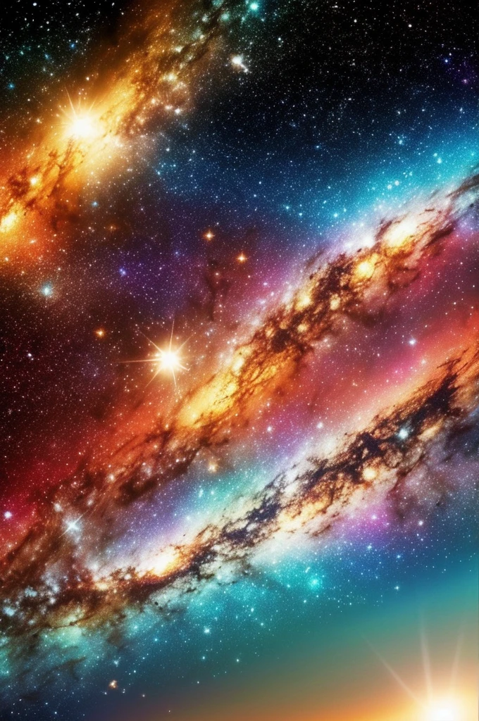 big bang in space, stars, world, stylishly, Three colors