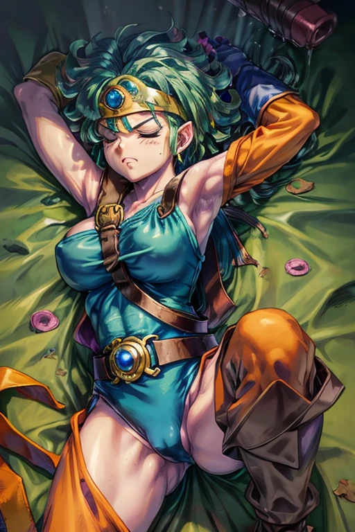 (((Dragon Quest 3 Costume)))、(((sage)))、(((Almost dead)))、(((hang)))、(((suffering)))、(((Your clothes are torn)))、((Make the most of your original images))、((It is violently destroyed))、(((cadaver)))、(((Hanging)))、(((Weaknesses)))、((Bloodstained))、((Stockings are torn))、((Best image quality、8K))、Ultra-high resolution、(((On one knee)))、(((Take a poison shower)))、(((Both arms are stretched out to the sides)))