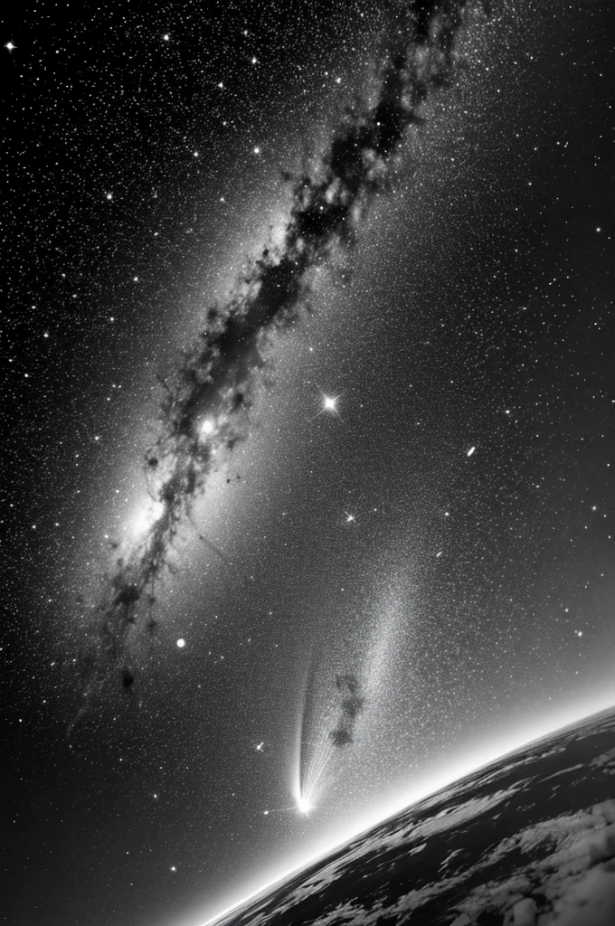 big bang in space, singularity, stars, world, blackandwhite