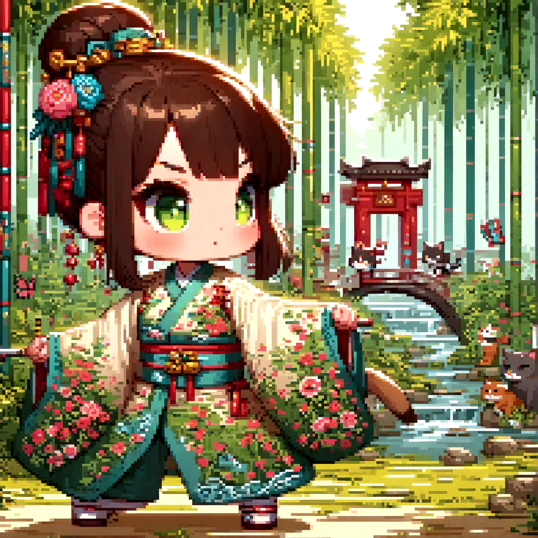 (Very detailed CG unity 8k wallpaper), (Very detailed), masterpiece, Highest quality, Japan, one cat,American Shorthair,icon,2 heads,Chibi Chara