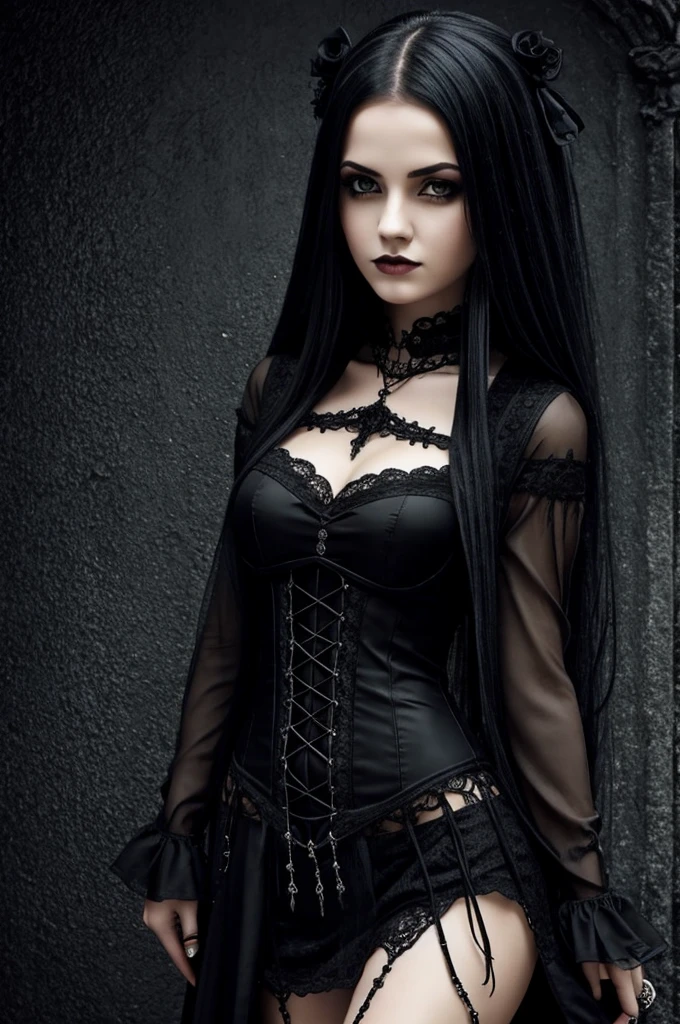 Draw a gothic girl