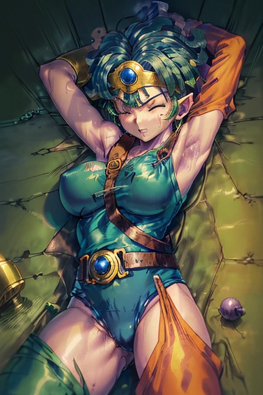 (((Dragon Quest 3 Costume)))、(((sage)))、(((Almost dead)))、(((hang)))、(((suffering)))、(((Your clothes are torn)))、((Make the most of your original images))、((It is violently destroyed))、(((cadaver)))、(((Hanging)))、(((Weaknesses)))、((Bloodstained))、((Stockings are torn))、((Best image quality、8K))、Ultra-high resolution、(((Take a poison shower)))、(((Both arms are stretched out to the sides)))