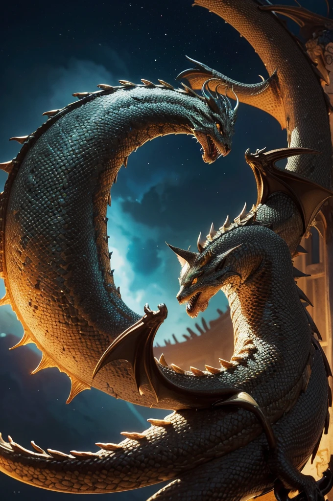 painting of a cat with a dragon head and a dragon tail, 4k highly detailed digital art, detailed painting 4 k, 4k detailed art, digital painting highly detailed, 4k detailed digital art, full of colors and rich detail, 4 k highly detailed art, 4 k detail fantasy, highly detailed digital art, highly detailed digital artwork, highly detailed digital painting