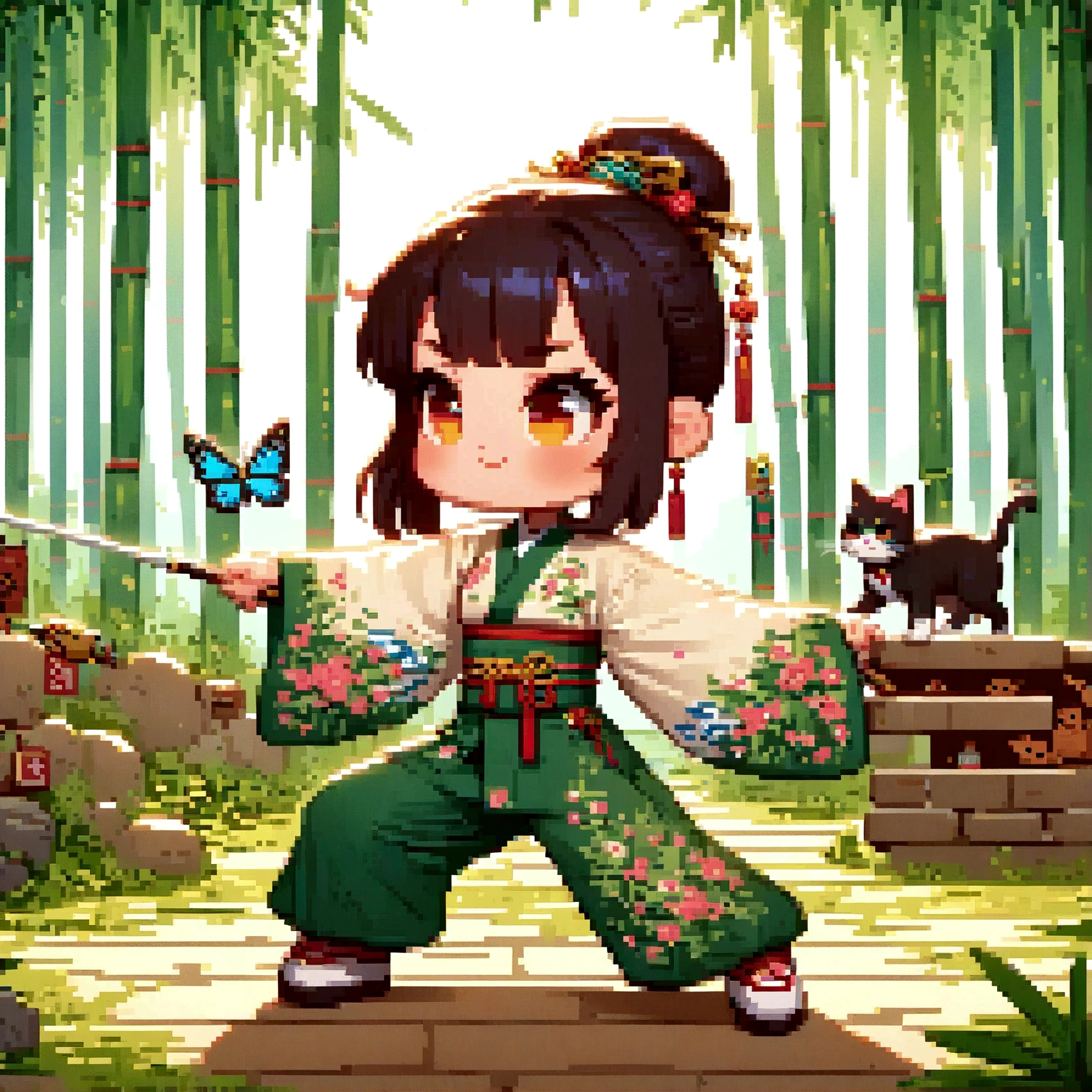 (Very detailed CG unity 8k wallpaper), (Very detailed), masterpiece, Highest quality, Japan, one cat,American Shorthair,icon,2 heads,Chibi Chara